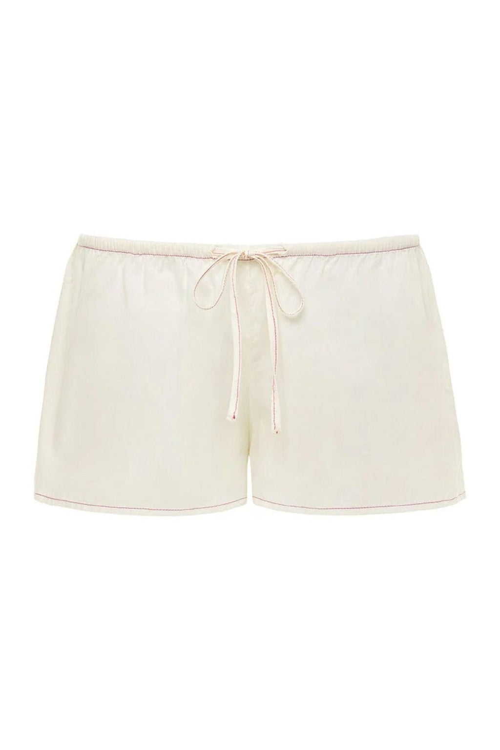 Cream (Raspberry Stitch) Low-Rise Drawstring Short
