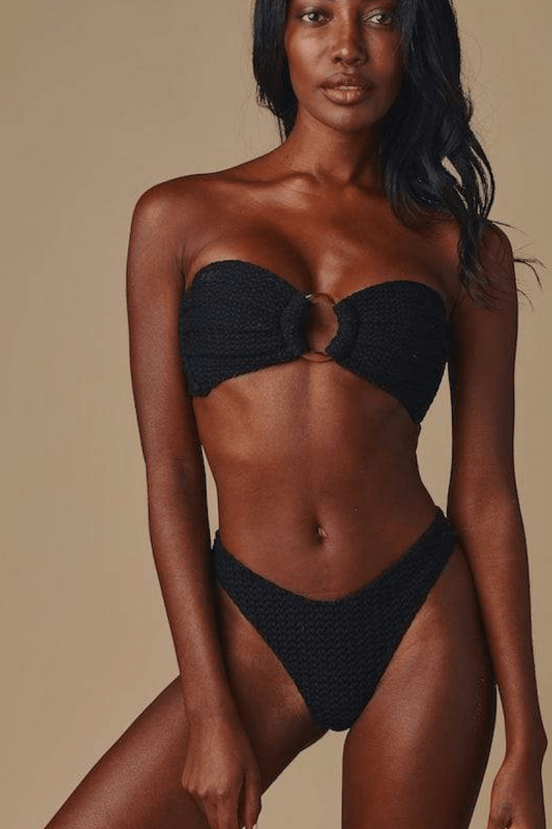 Black Crochet Lulu (Zig-Zag Stitch) Bikini Bottom