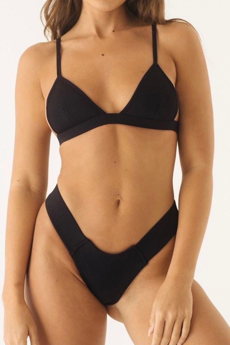 Black Rib Hunter Triangle Bikini Top