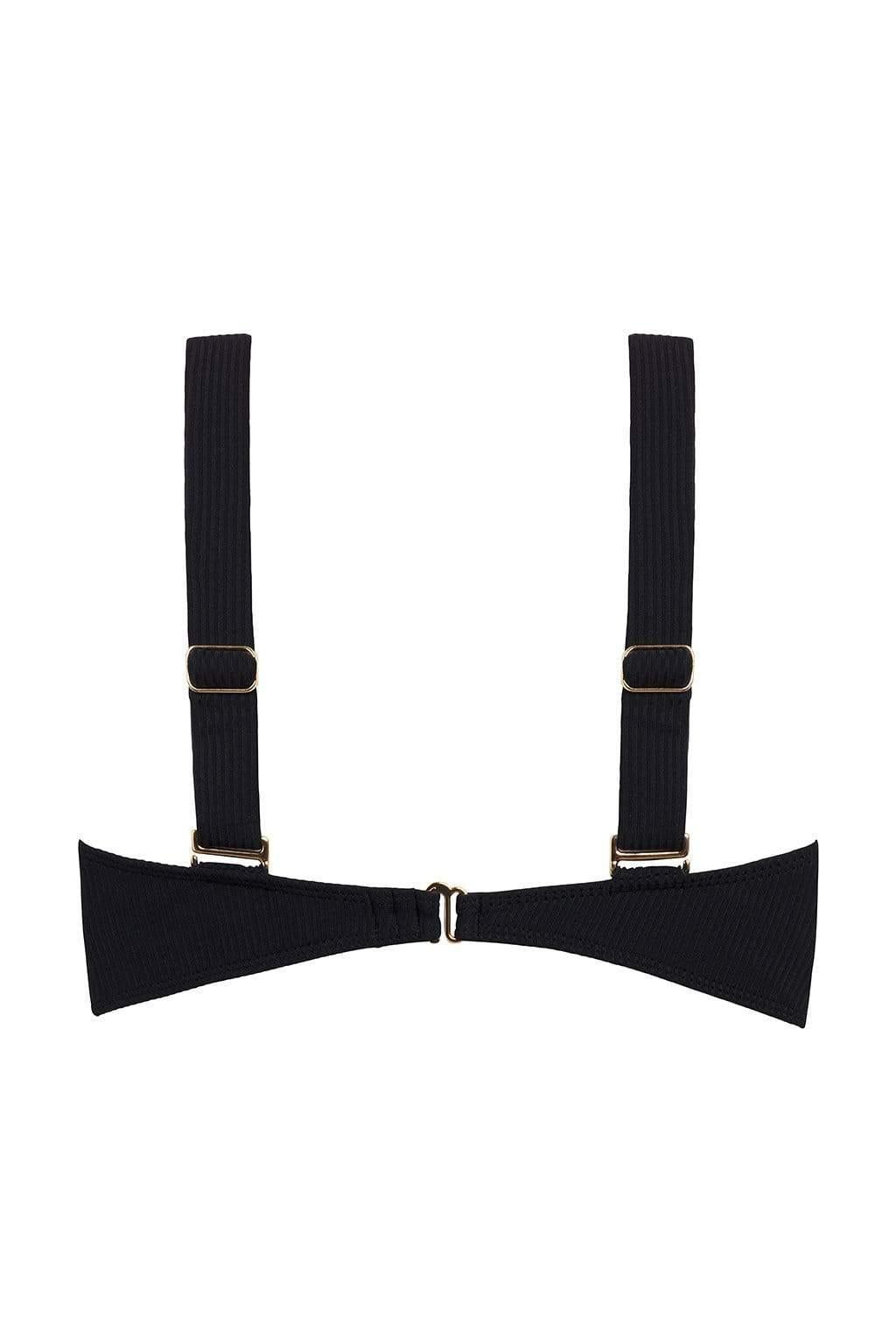 Black Rib Bustier Bikini Top