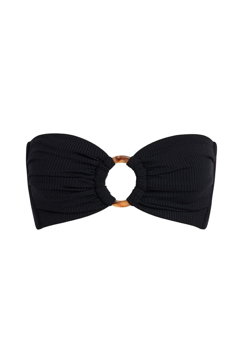 Black Rib Tori Bandeau Bikini Top