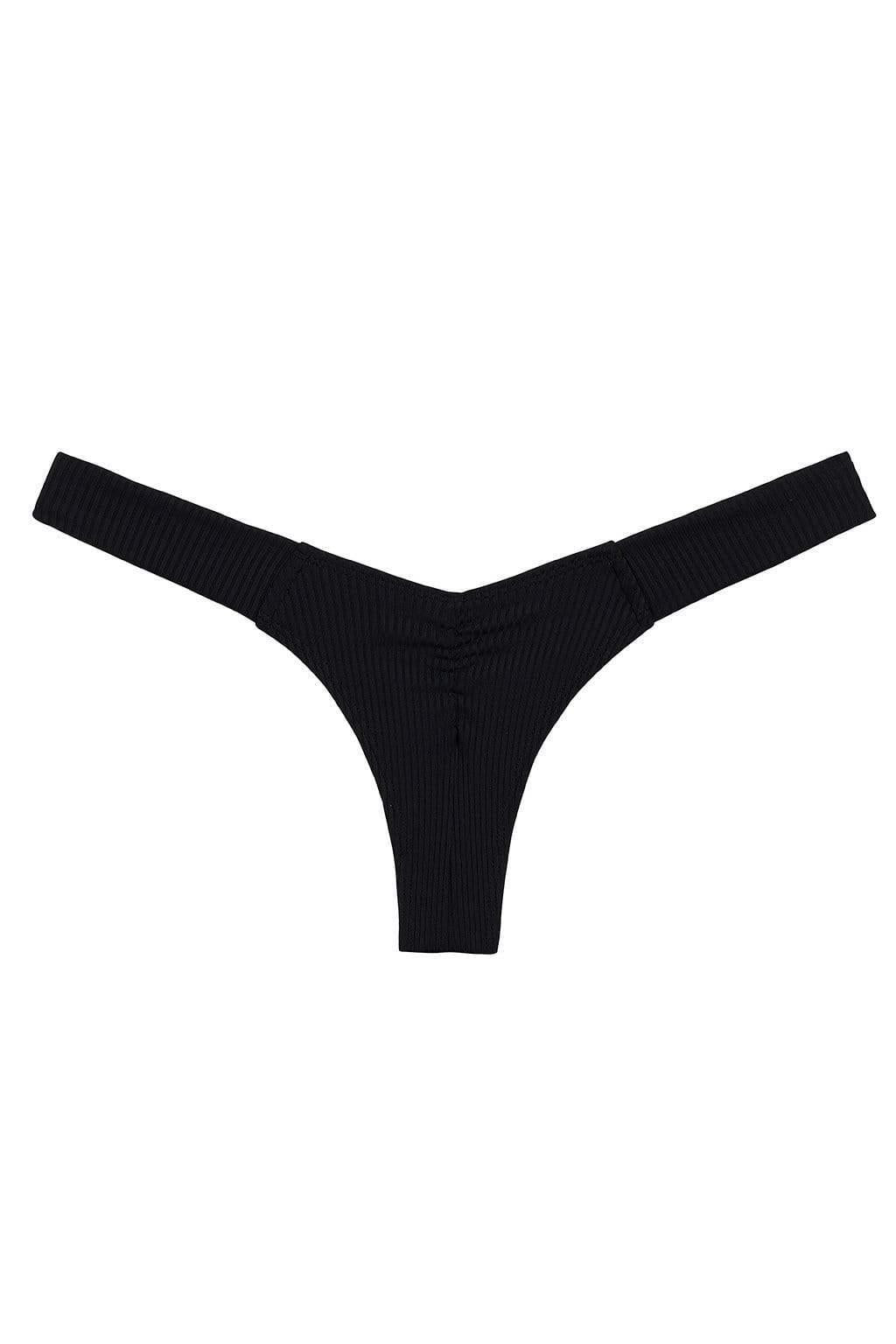 Black Rib Uno Bikini Bottom
