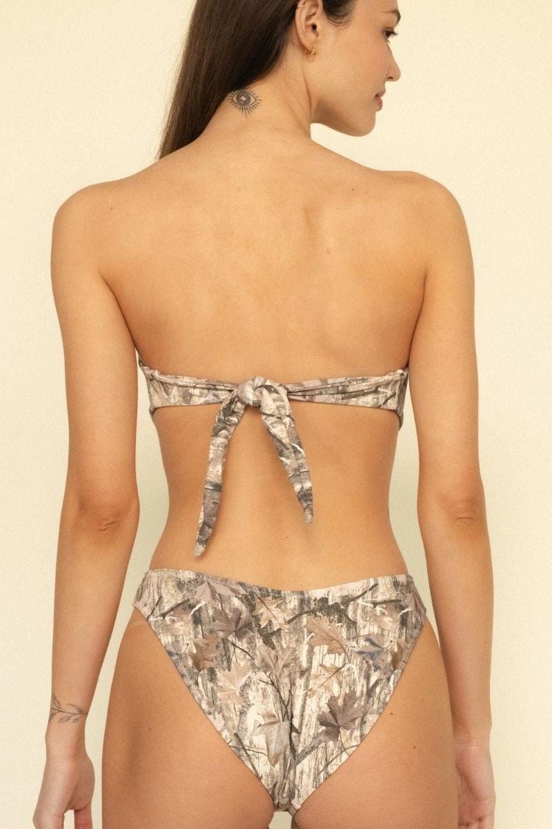 Camo Tori Ties Bandeau Bikini Top