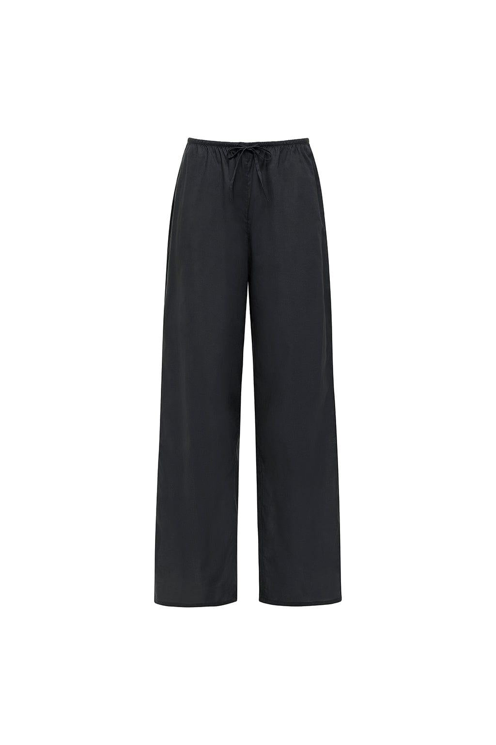 Charcoal Drawstring Wide Leg Pant