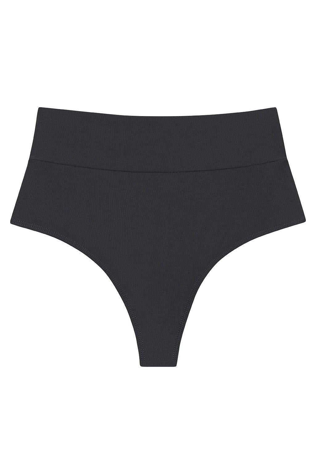 Charcoal Full Coverage High Rise Bikini Bottom