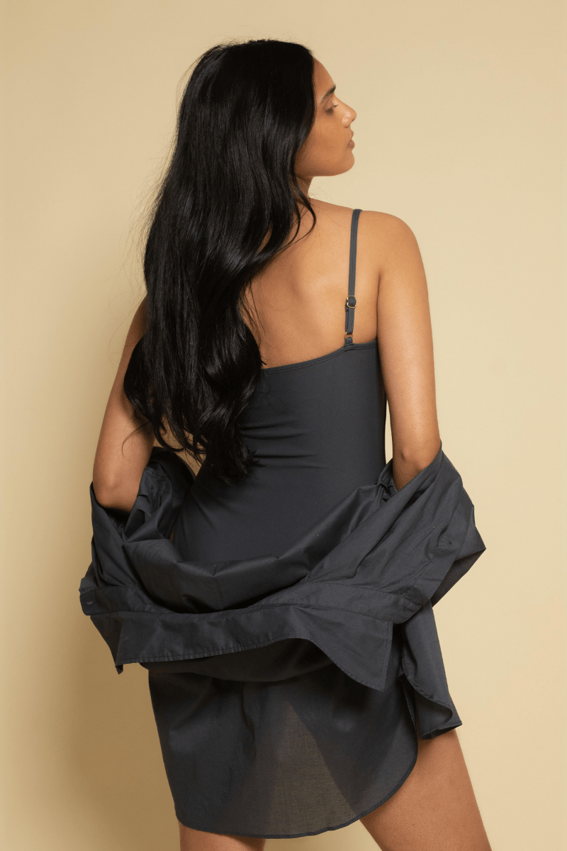 Charcoal Boyfriend Button Down Shirt