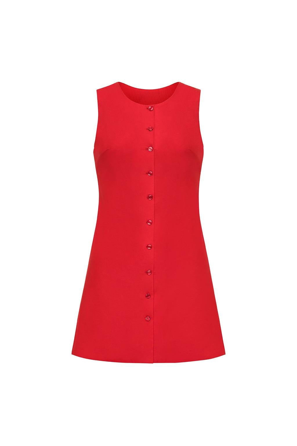 Cherry Button Down Tank Dress