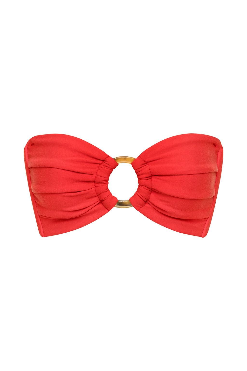 Cherry Tori Ties Bandeau Bikini Top