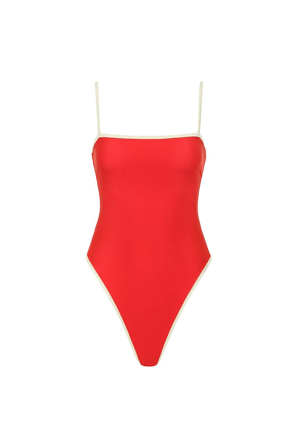 Cherry Cream Binded Jacelyn One-Piece