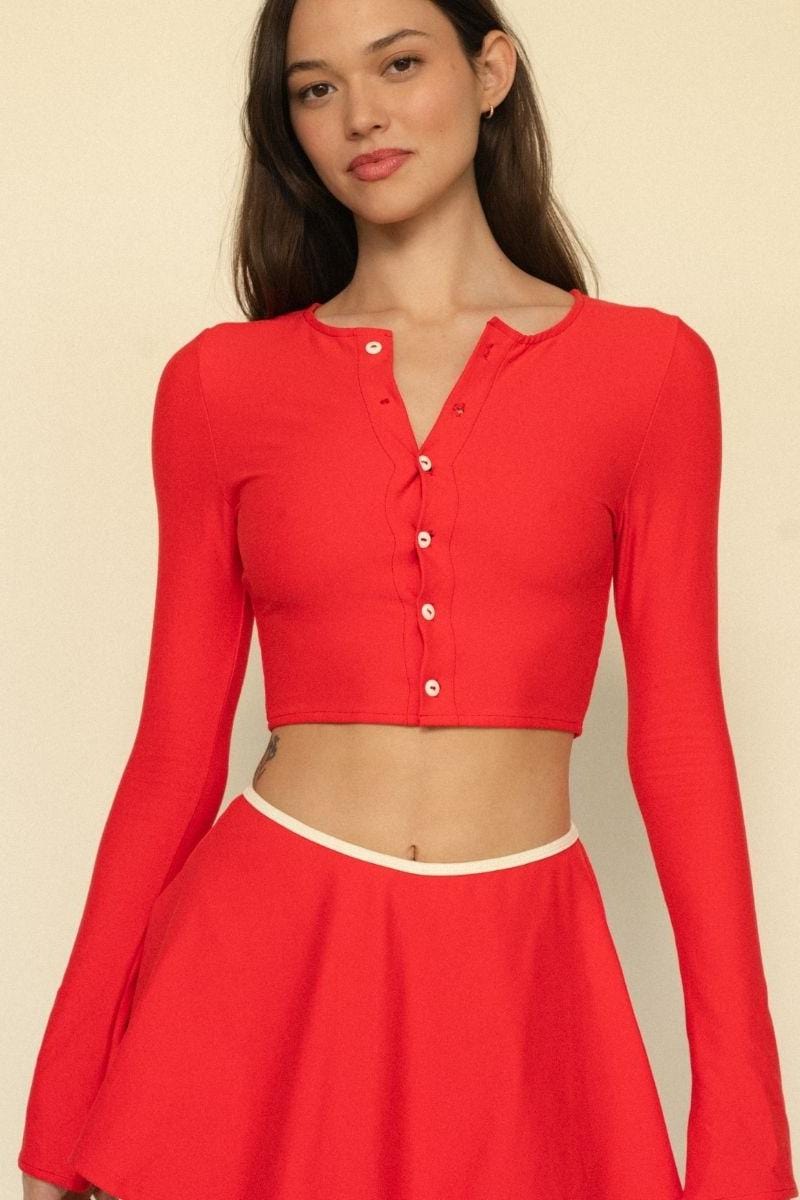 Cherry Button Down Cardi