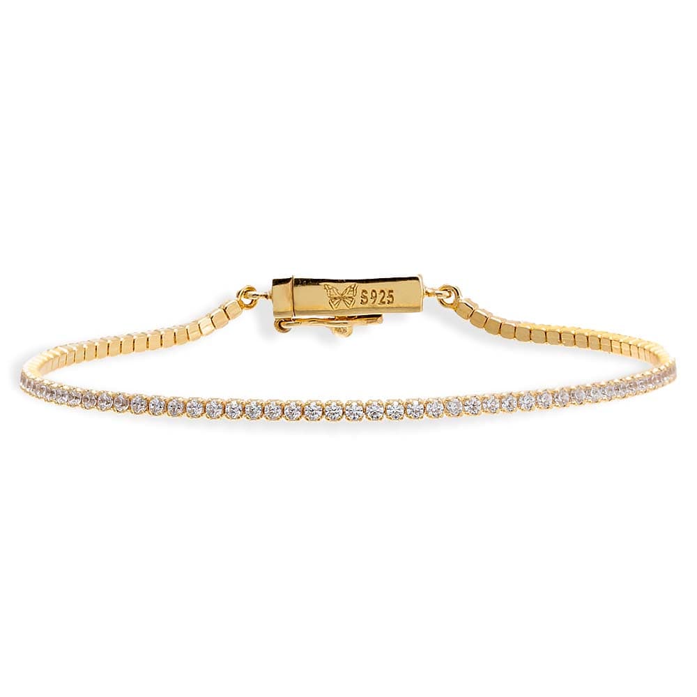 Classic Thin Tennis Bracelet (Gold)