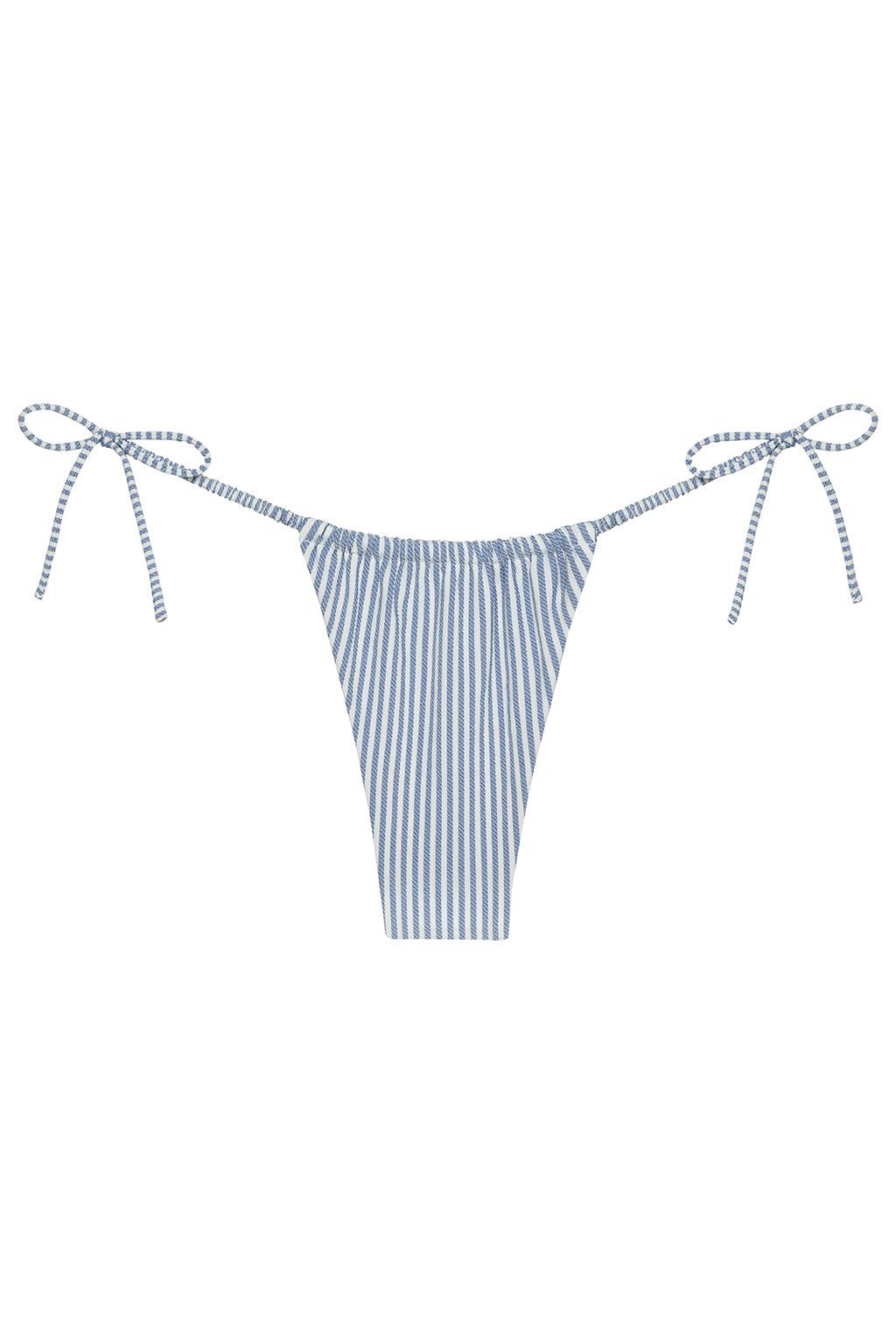 Classic Blue Stripe Brasil (Scrunch) Bikini Bottom