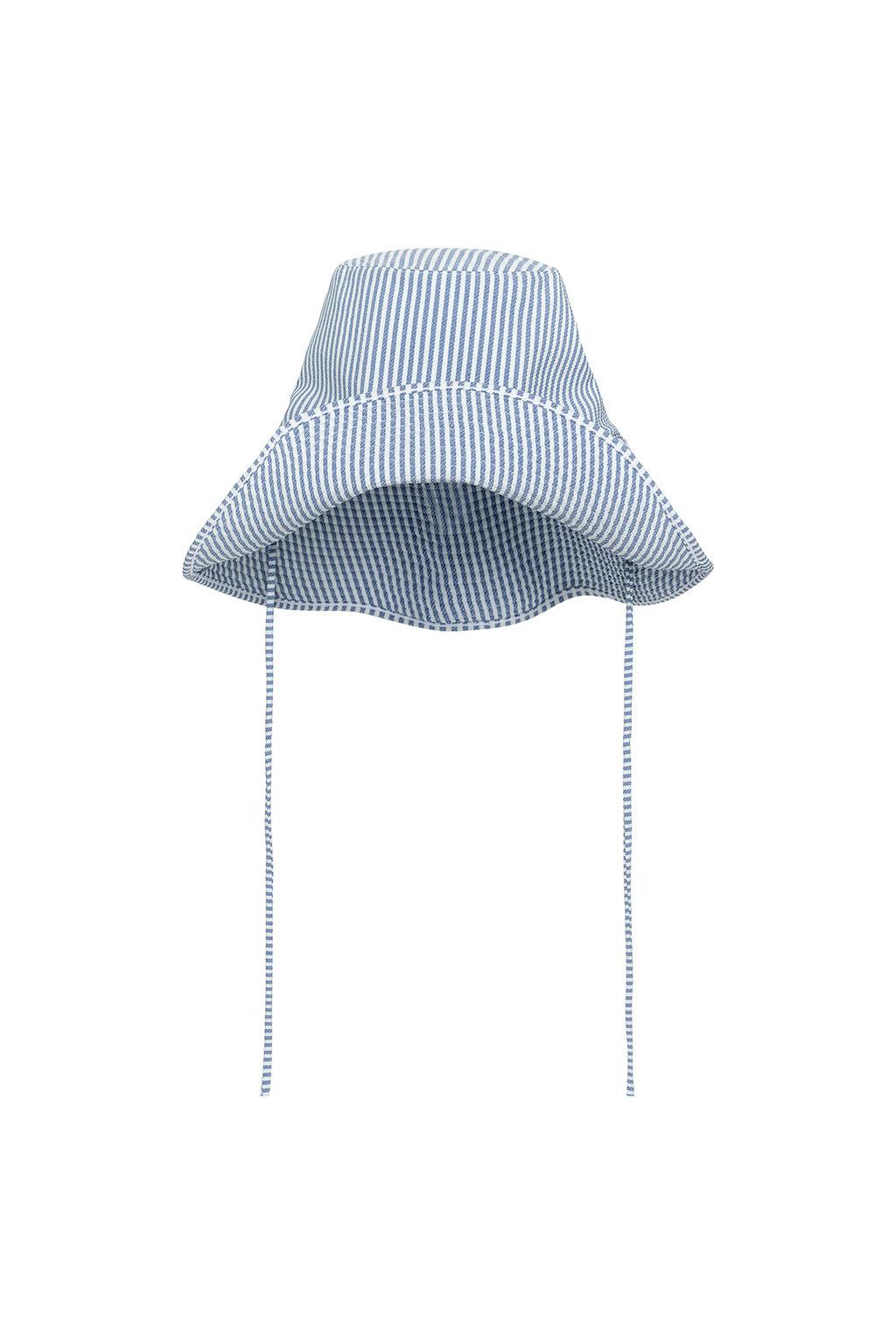 Classic Blue Stripe Floppy Bucket Hat