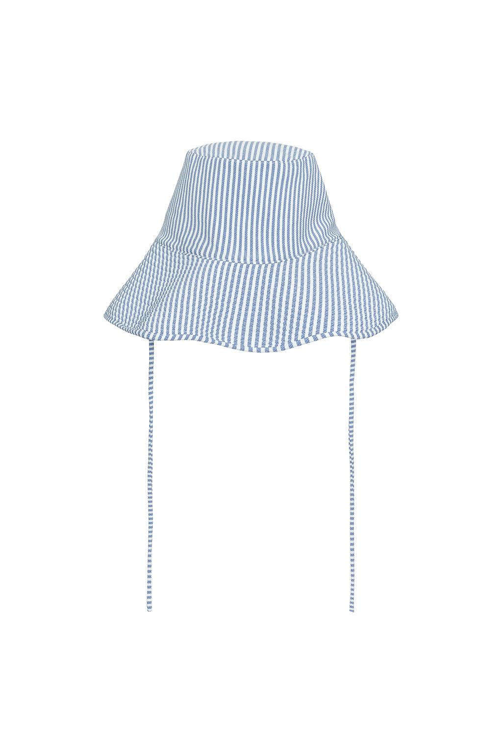 Classic Blue Stripe Floppy Bucket Hat