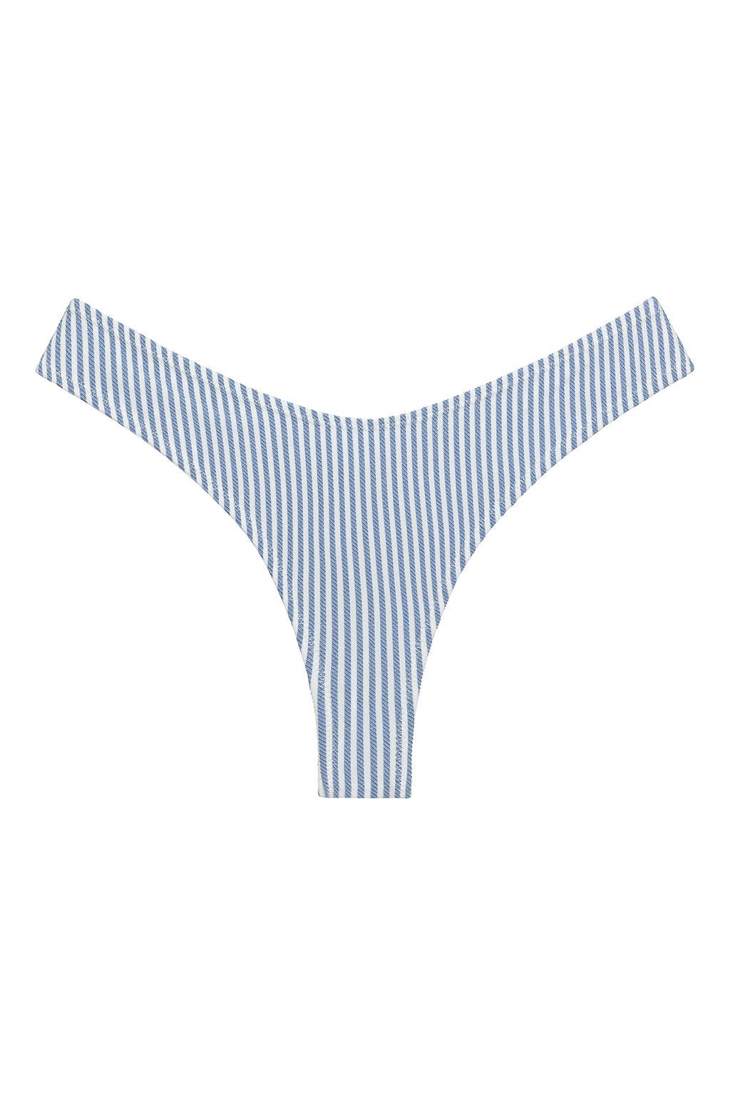 Classic Blue Stripe Lulu (Zig-Zag Stitch) Bikini Bottom