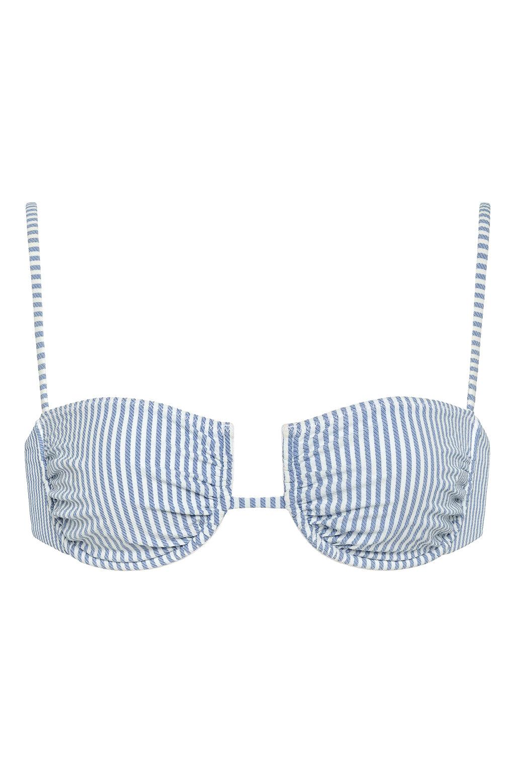 Classic Blue Stripe Simonette Bikini Top
