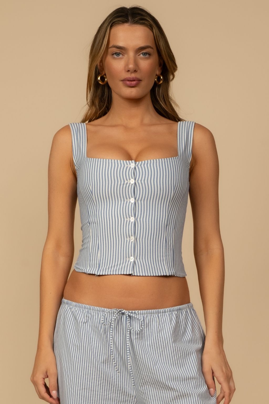 Classic Blue Stripe Mandy Top