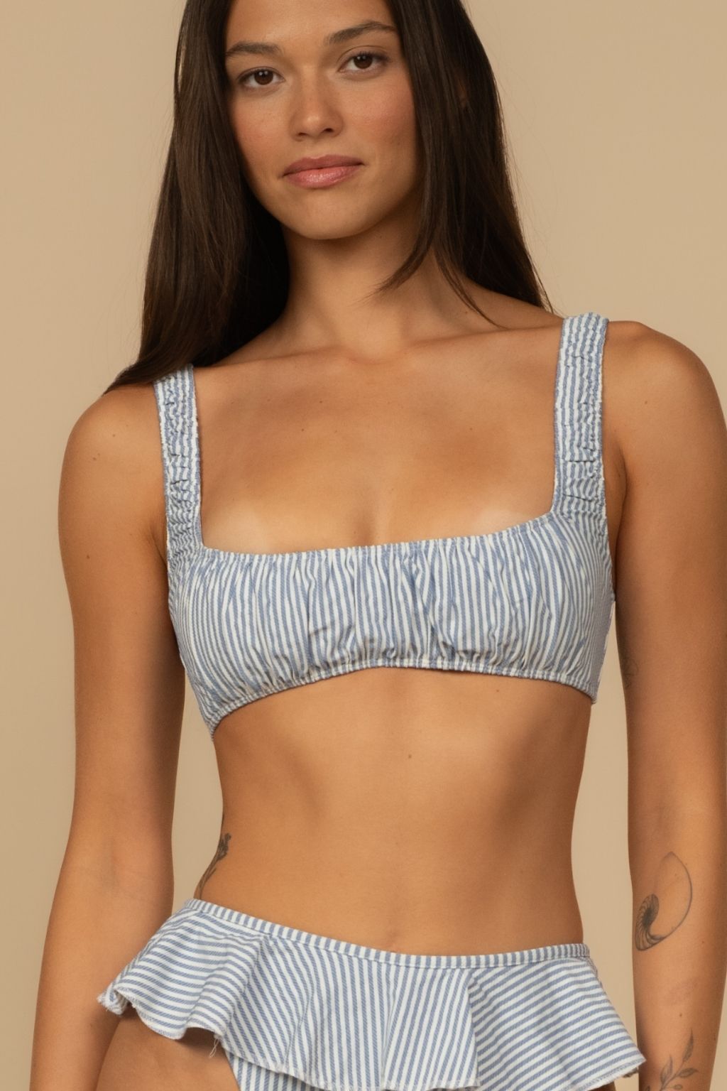 Classic Blue Stripe Zoe Bikini Top