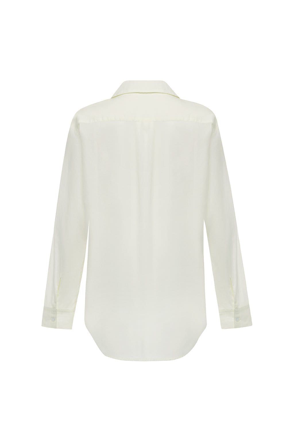 Cream Boyfriend Button-Down Shirt