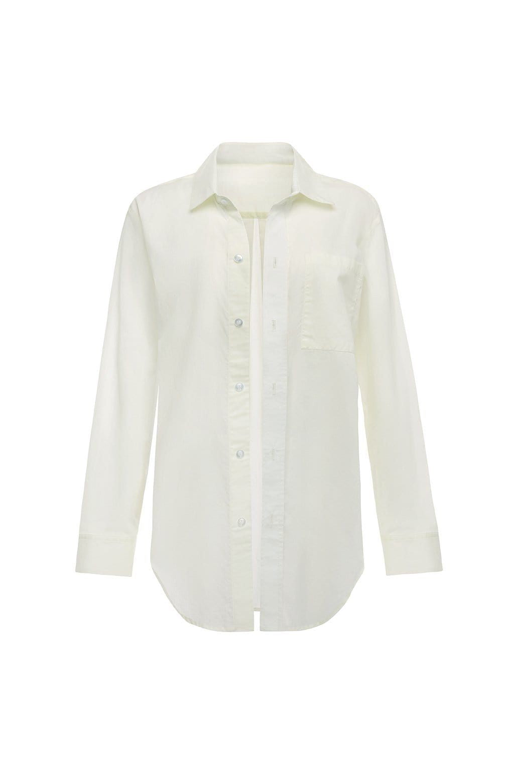 Cream Boyfriend Button-Down Shirt