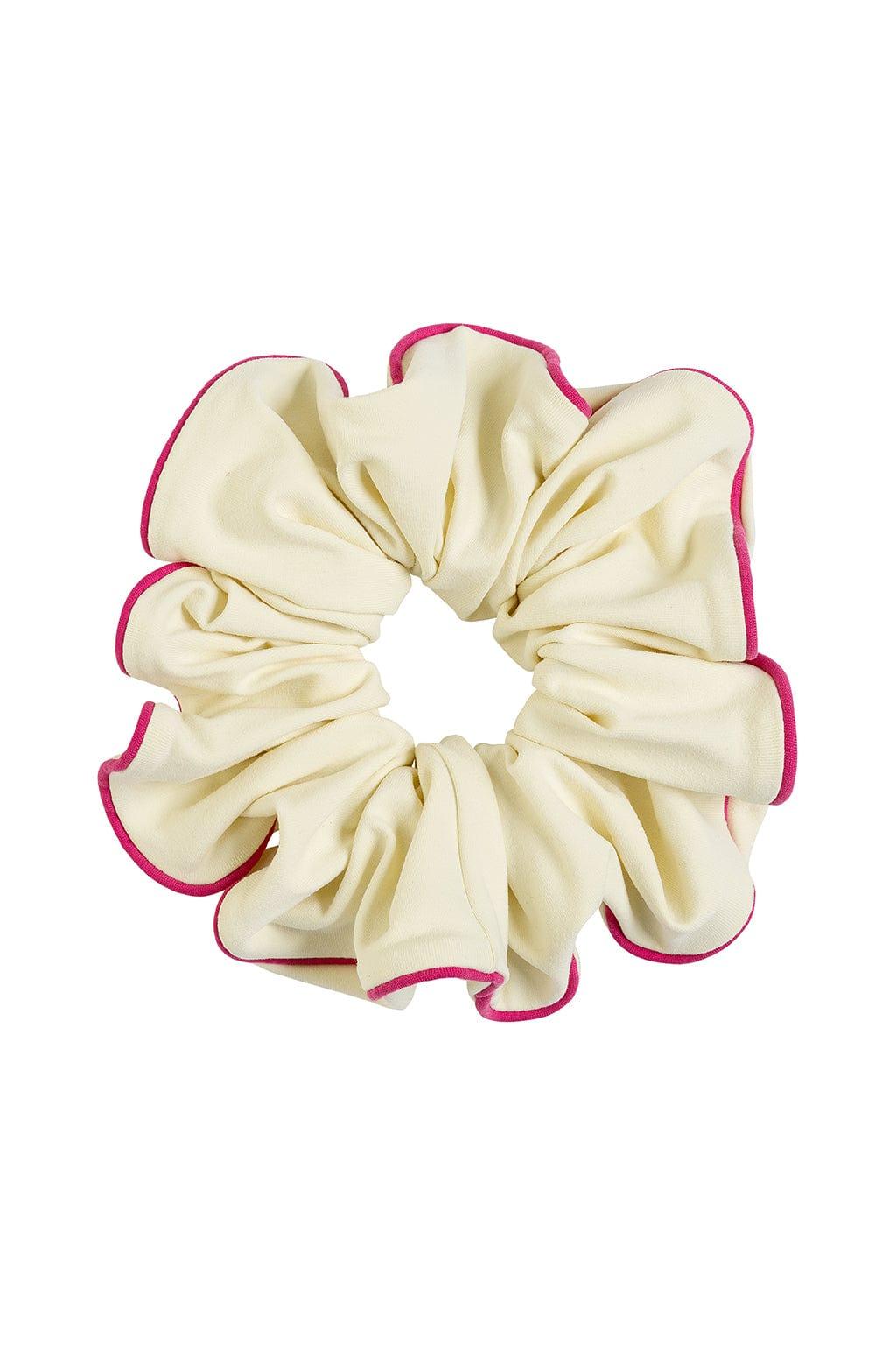 Cream Raspberry Binded Chunky Scrunchie