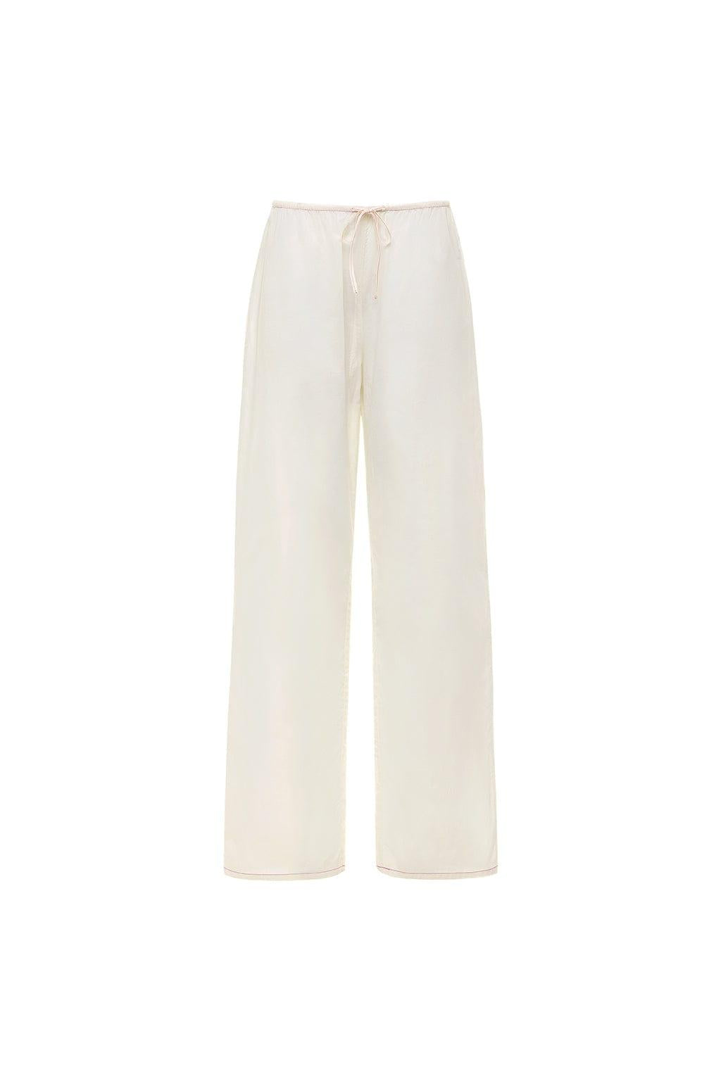 Cream (Raspberry Stitch) Drawstring Pant