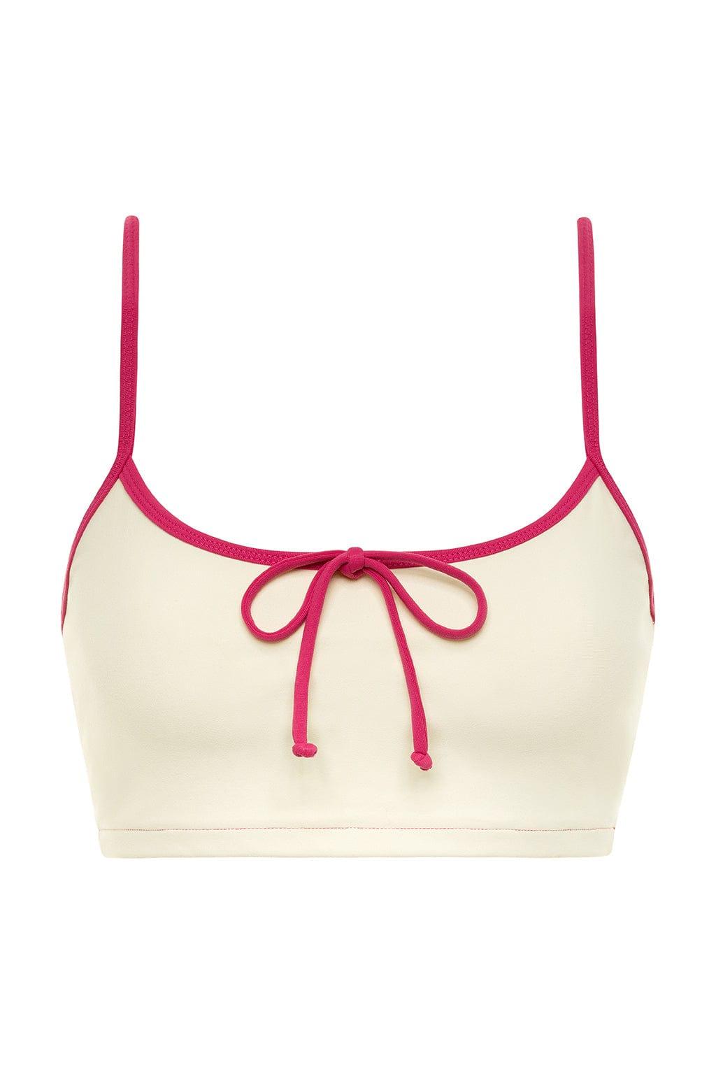 Cream Raspberry Binded Racerback Sport Top