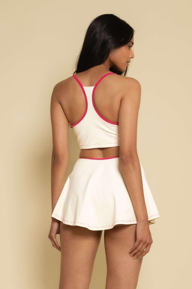 Cream Raspberry Binded Racerback Sport Top