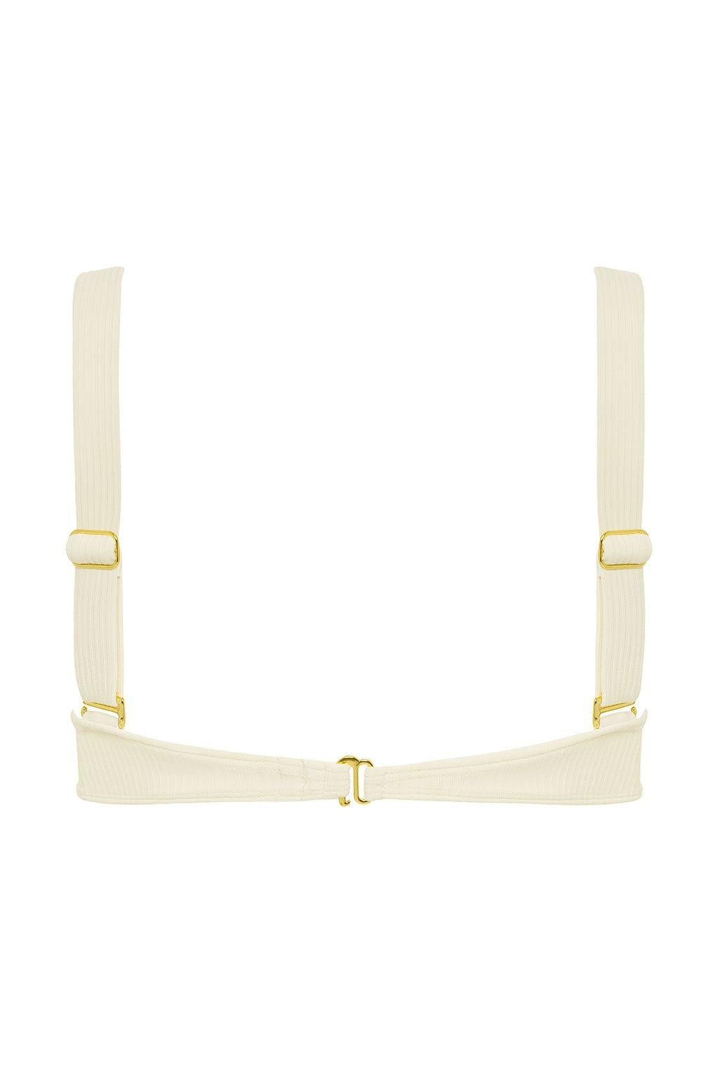 Cream Rib Bustier Bikini Top