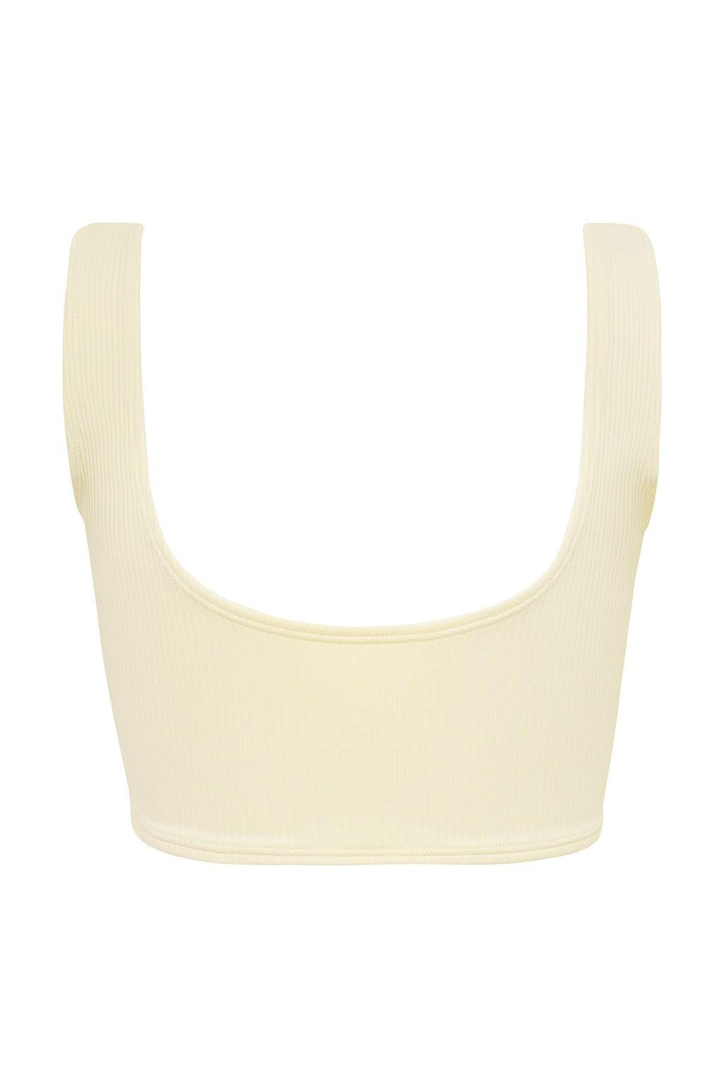 Cream Rib Kim Variation Bikini Top