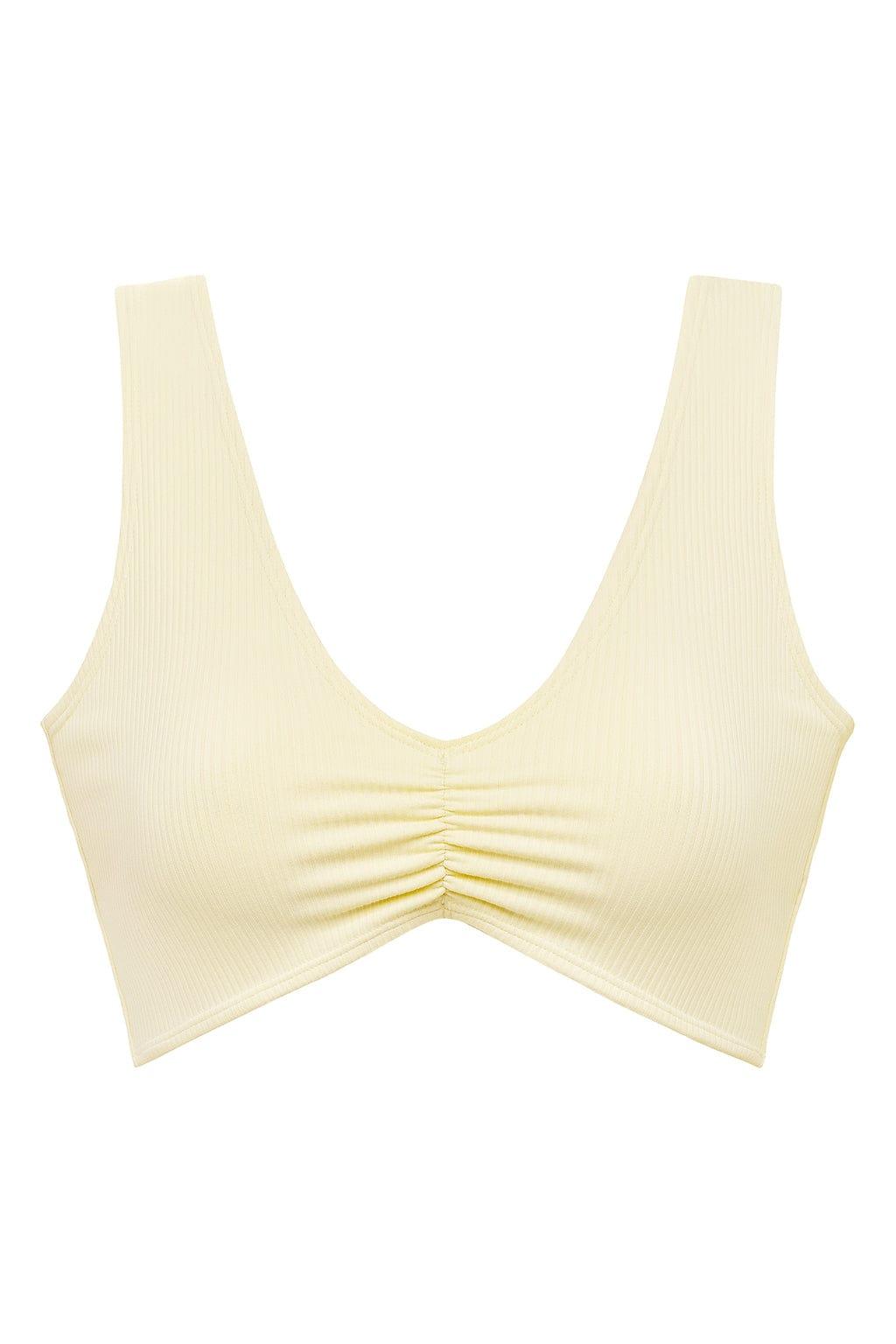 Cream Rib Kim Variation Bikini Top