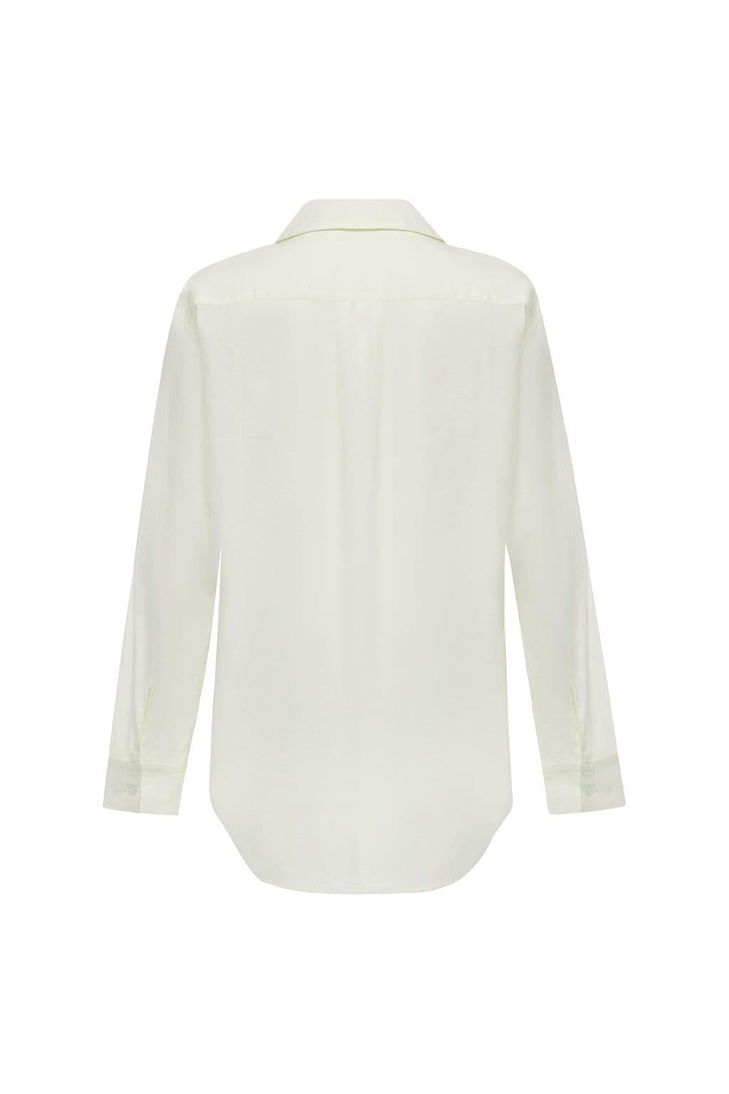 Cream Long Sleeve Button Down Shirt