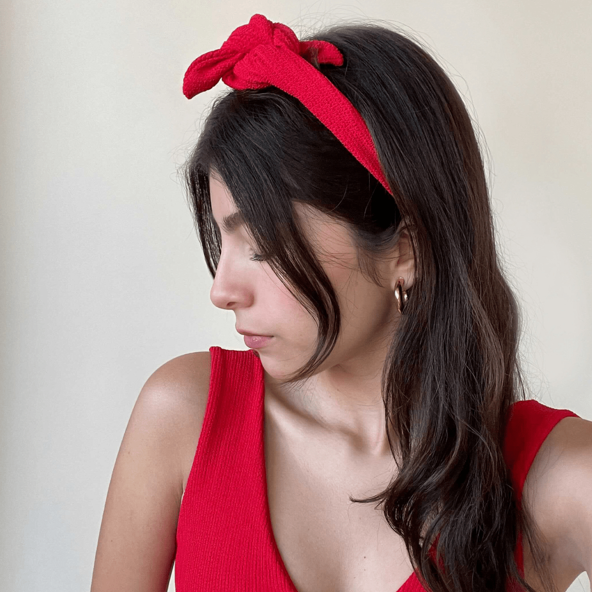 Crimson Micro Scrunch Headband