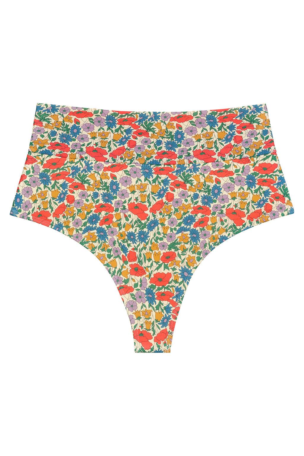Florencia Floral Full Coverage High Rise Bikini Bottom