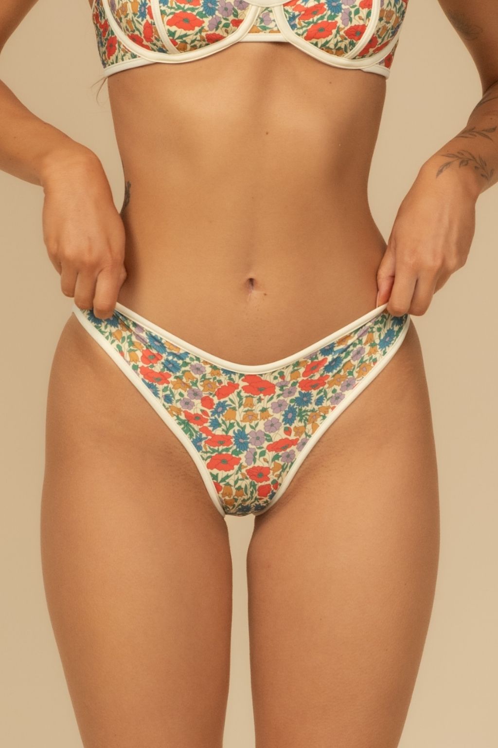 Florencia Floral Added Coverage Binded Lulu Bikini Bottom