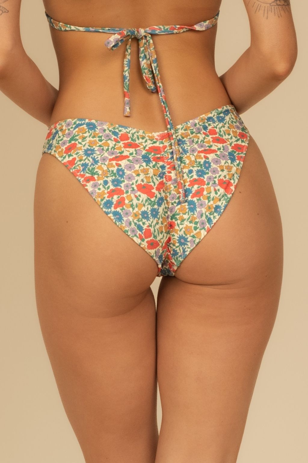 Florencia Floral Added Coverage Lulu (Zig-Zag Stitch) Bikini Bottom