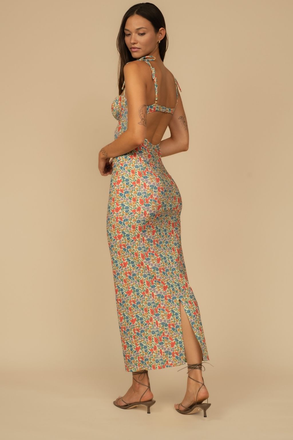 Florencia Floral Petal Long Slip Dress