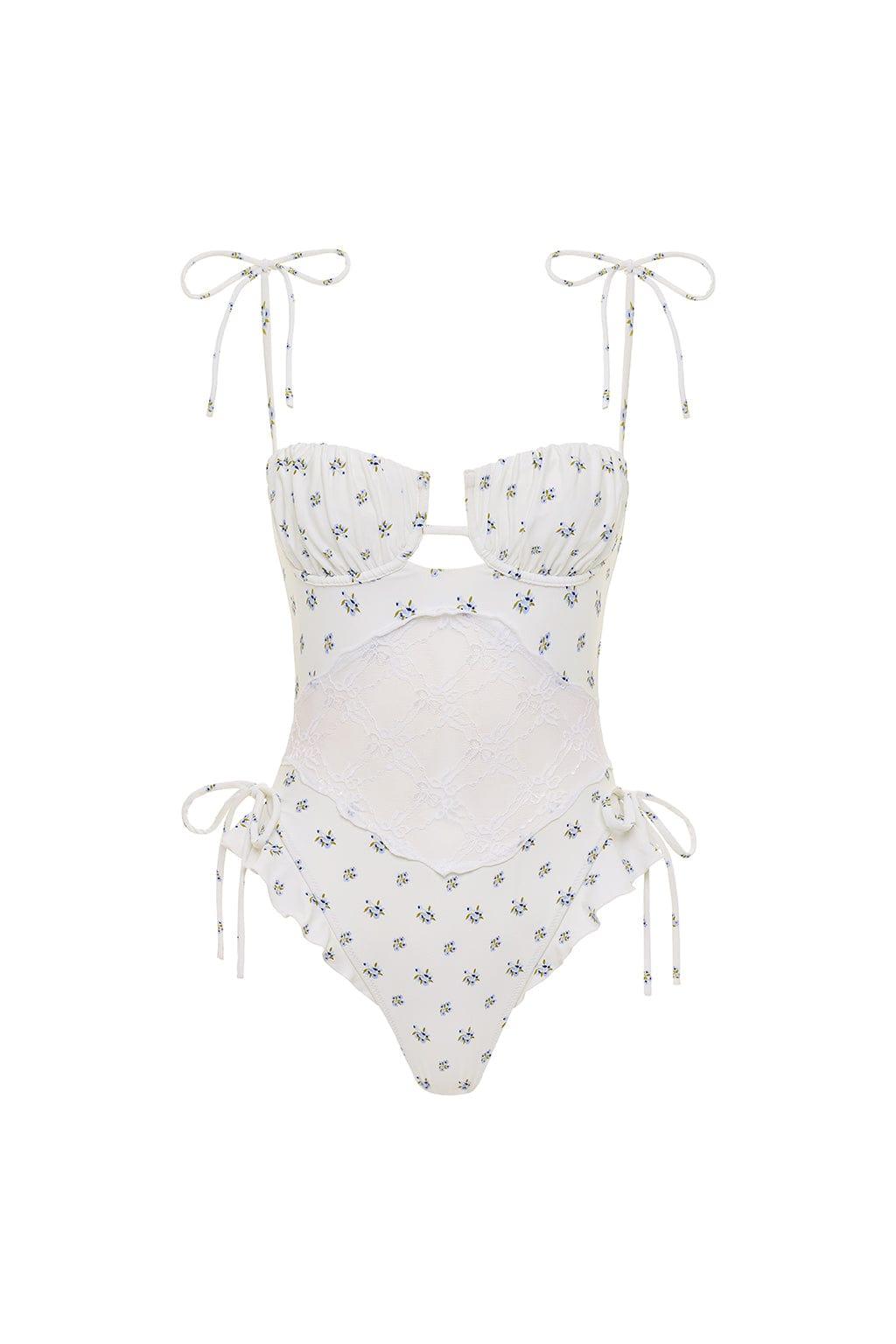 Heidi Floral Petal Variation One-Piece w/ Lace