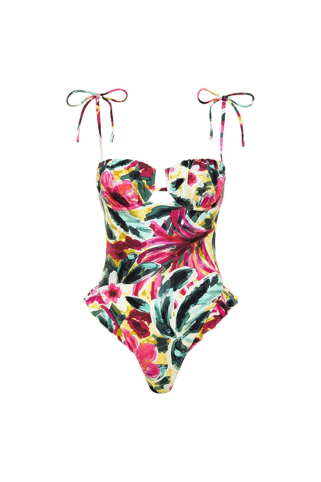 Isla Floral Petal Ruffle One-Piece