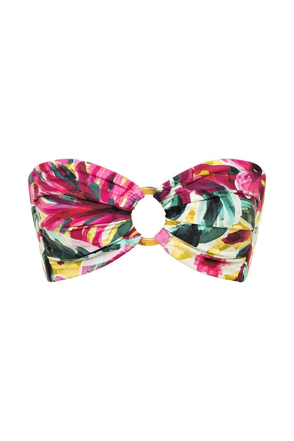 Isla Floral Tori Ties Bandeau Bikini Top