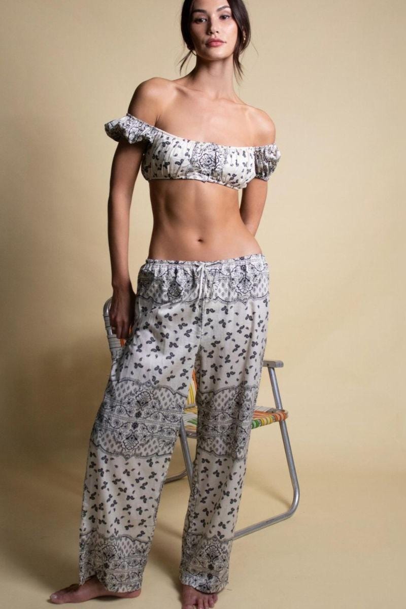 Ivy Bandana Drawstring Wide Leg Pant