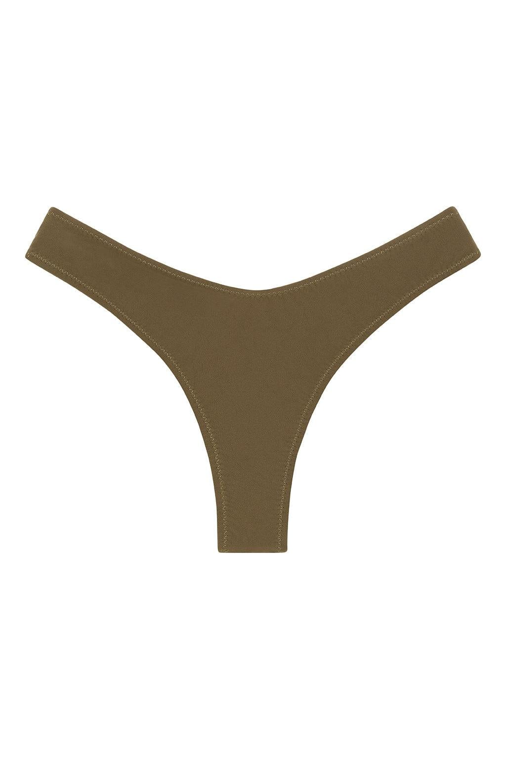 Khaki Lulu (Zig-Zag Stitch) Bikini Bottom