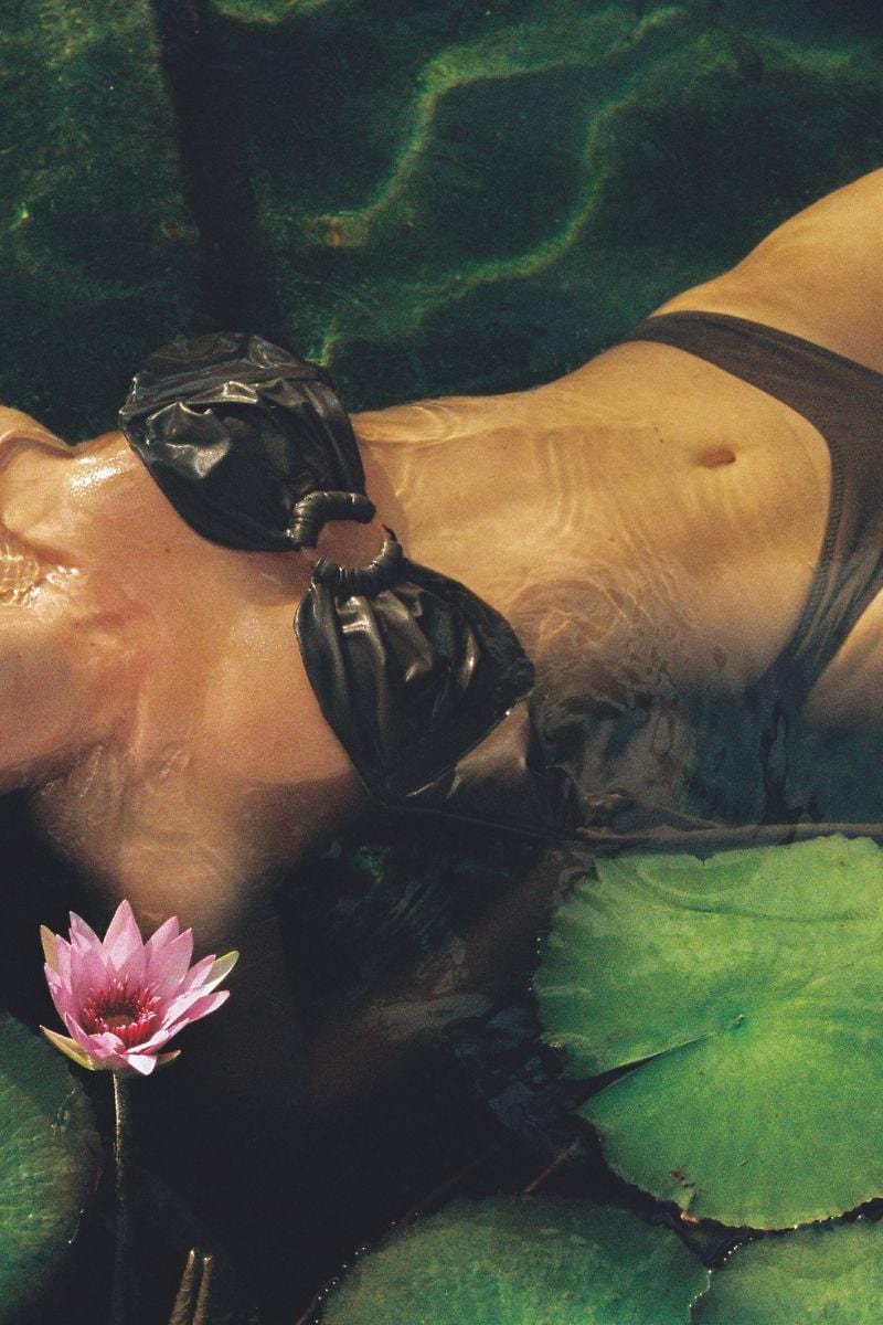 Khaki Lulu (Zig-Zag Stitch) Bikini Bottom