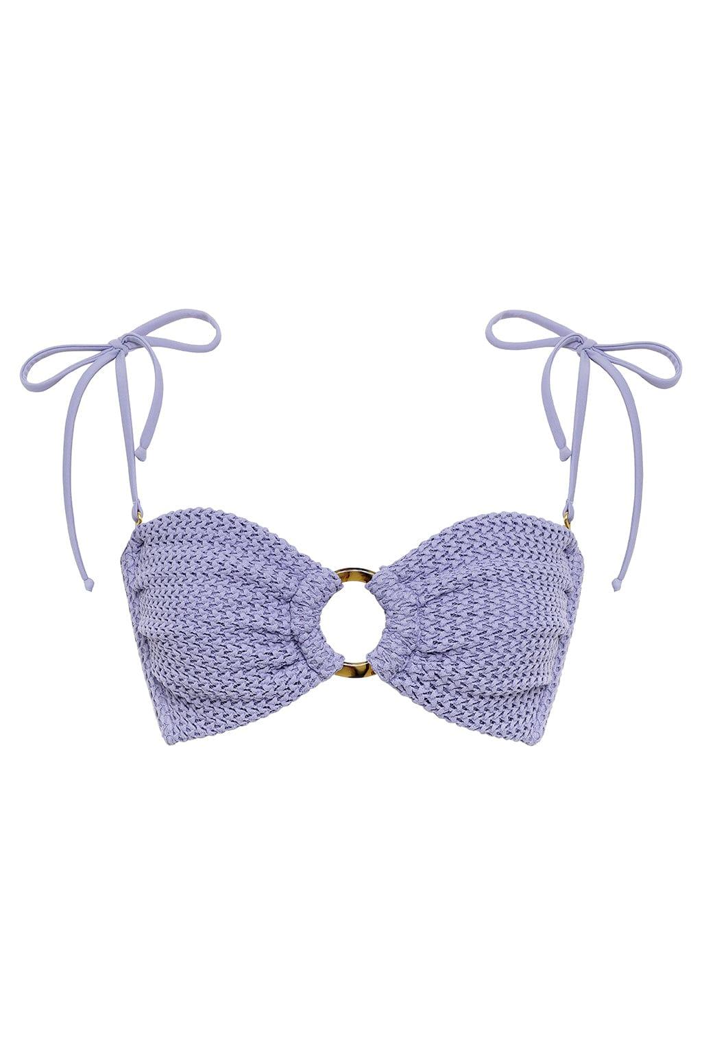 Lavender Crochet Tori Ties Bandeau Bikini Top