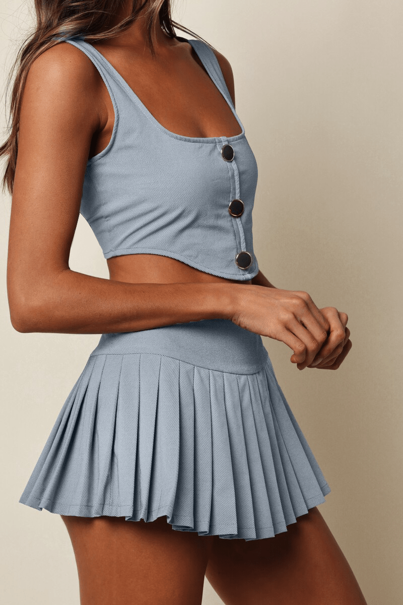 Light Denim Tennis Skirt