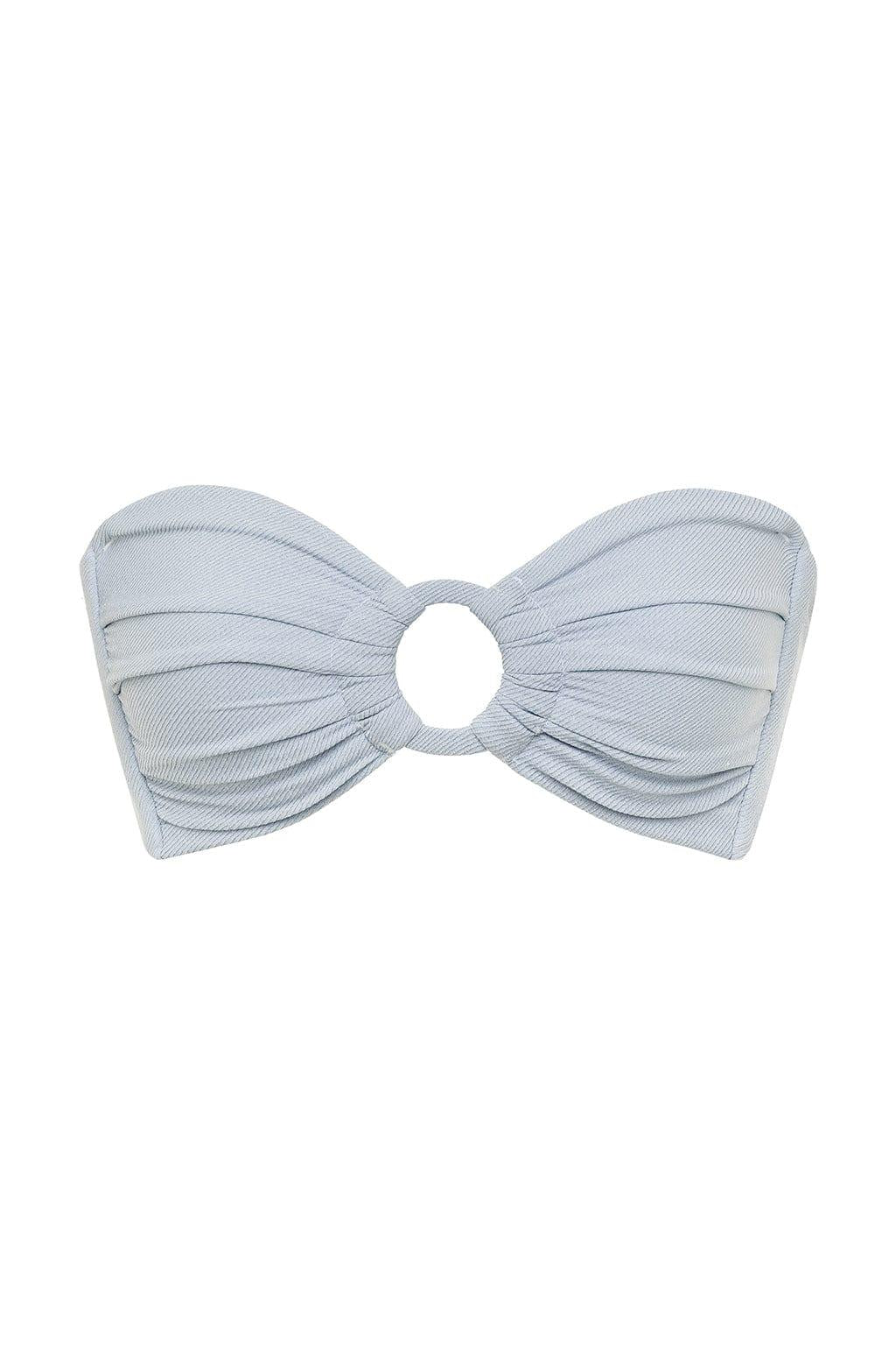 Light Denim Tori Ties Bandeau Bikini Top