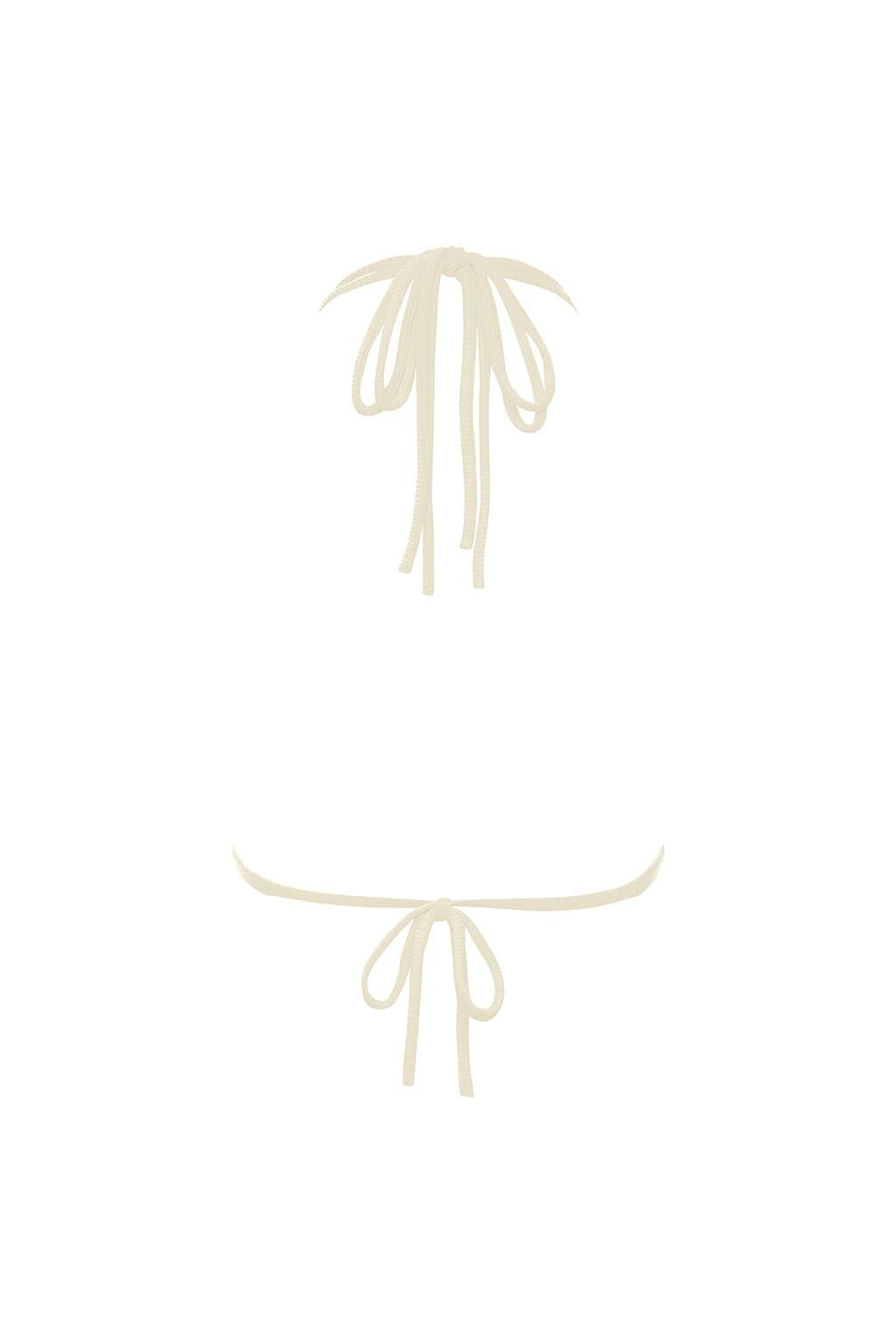 Cream Rib Euro Bow Bikini Top