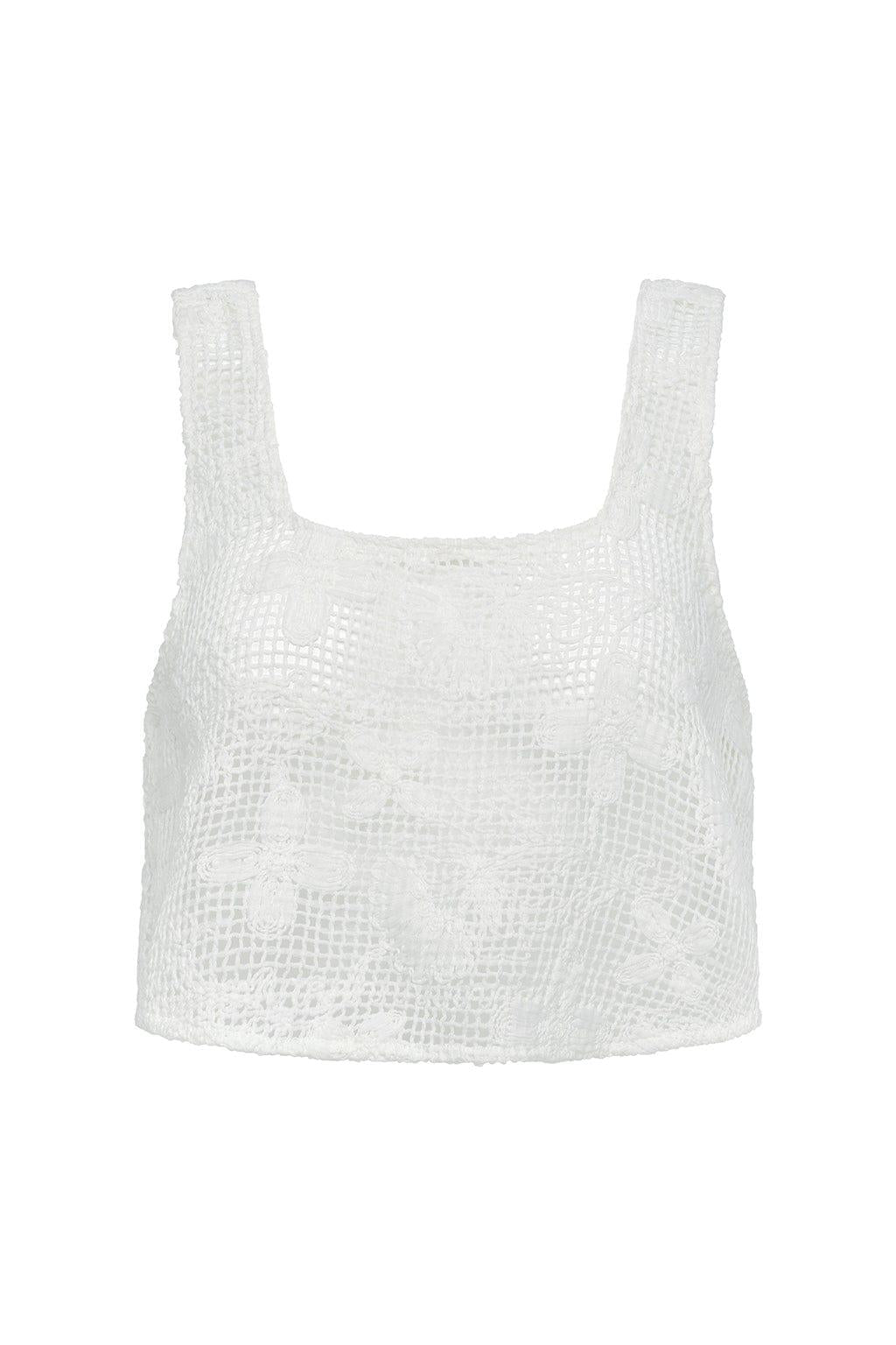 Margarita Floral Lace Square Neck Crop Top