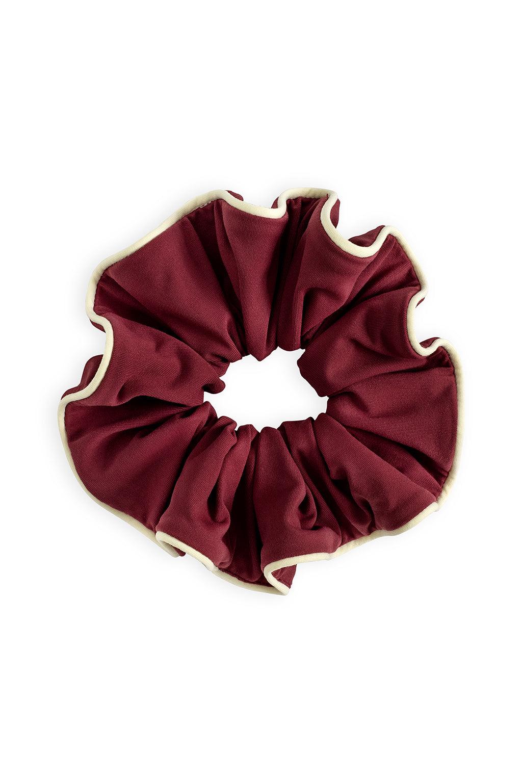 Maroon Piped Chunky Scrunchie