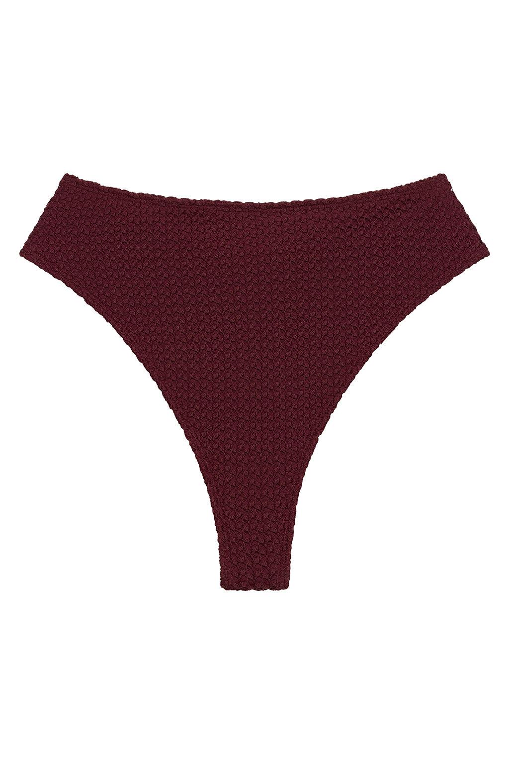 Maroon Crochet Paula Bikini Bottom